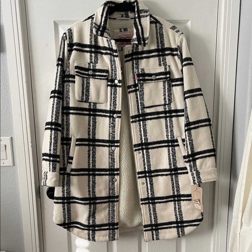 Levi's Black and White Checkered Jacket